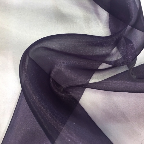 Plain Dyed Organza Aubergine